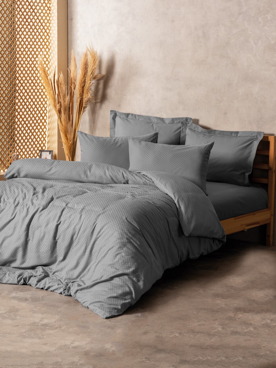 Lenjerie de pat pentru o persoana Single XXL (DE), L'essentiel Maison, Plaid, Gri - imagine 6